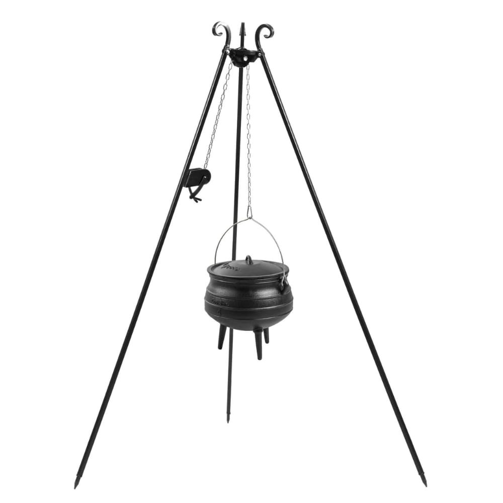 Tripod 180 cm made of natural steel with African cast iron pot 6 l + crank