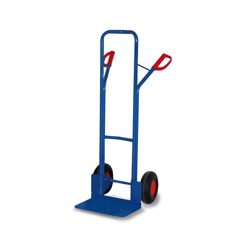 Steel pipe hand truck 250 kg with large shovel height 1300 mm pneumatic tires 570 x 650 x 1305 mm