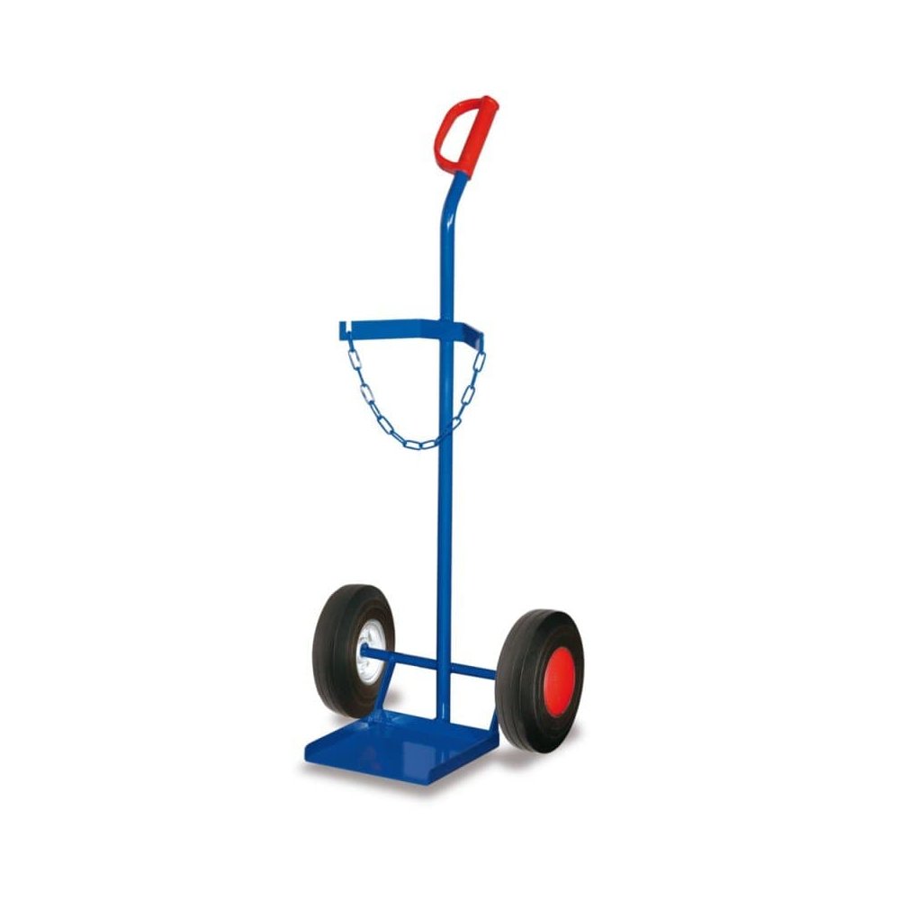 Steel Bottle Trolley for 1 Steel Bottle 40-50l Volume Solid Rubber Tires 465 x 445 x 1185 mm