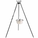 Tripod made of natural steel 180 cm with stainless steel pot 14 l