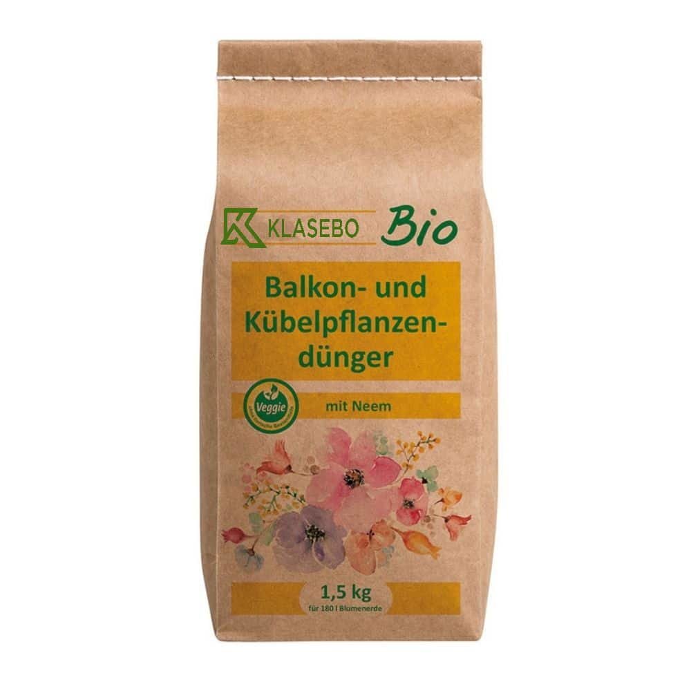 Balcony and Container Plant Fertilizer with Neem Organic 1.5 kg for approx. 180 l Potting Soil