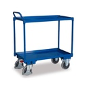 Large Table Cart with 2 Levels, 40 mm High Tub Rim, High Push Handle + EasySTOP