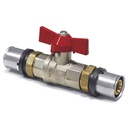 Press fitting ball valve red wing handle 26 x 3