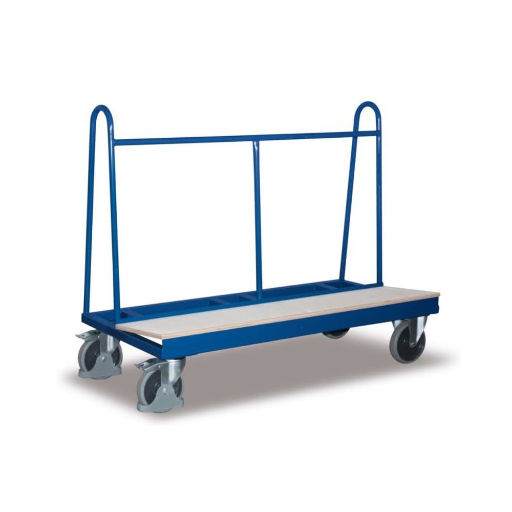 Platform truck with wood loading surface, side rail height 915 mm