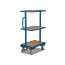 Side Trolley with 3 Wooden Shelves + EasySTOP