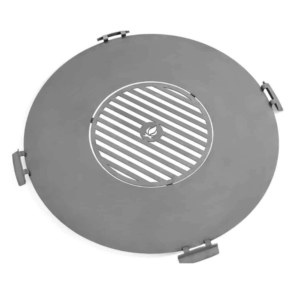 Stainless Steel Grill Plate for Fire Bowl 82 cm with Four Handles + Grate 40 cm