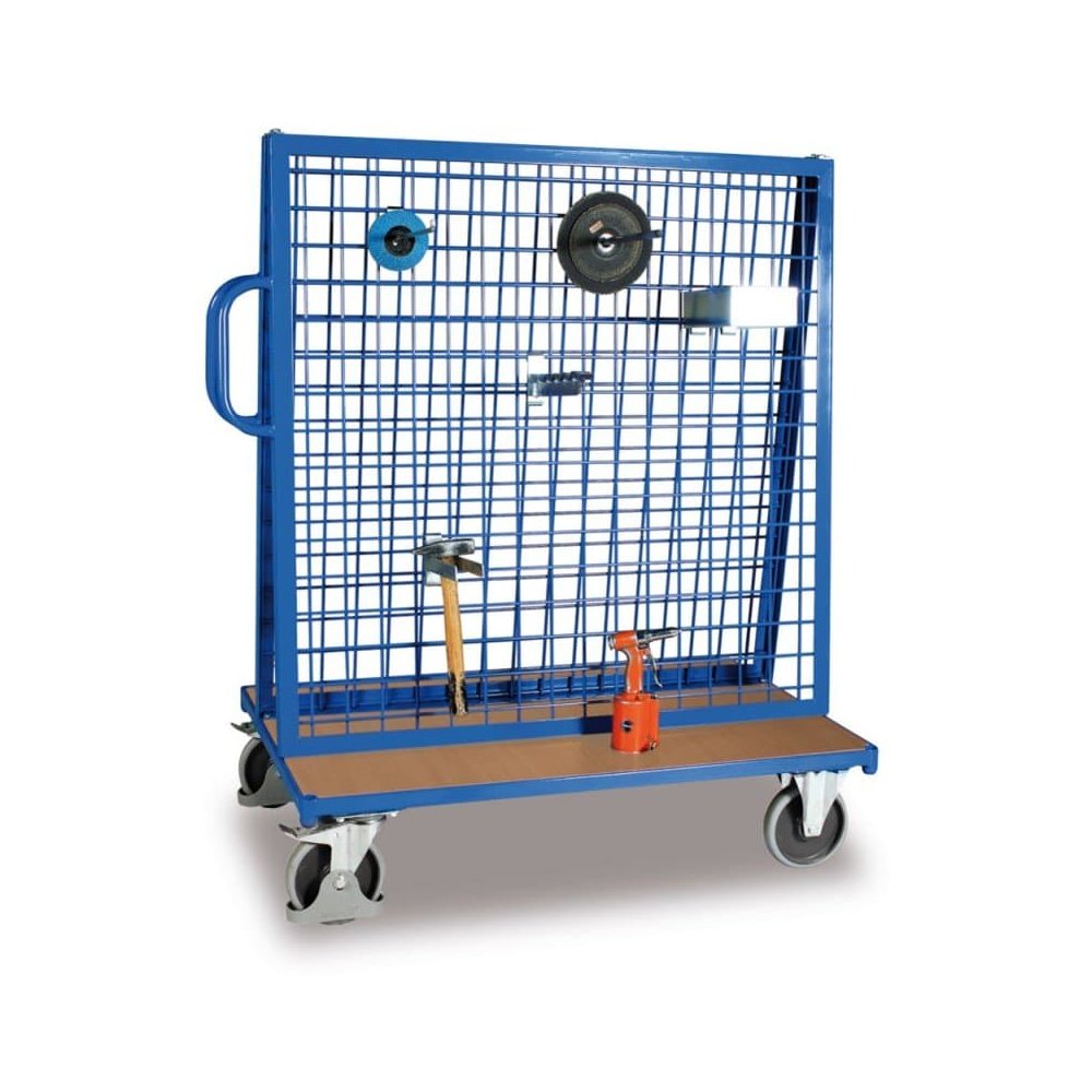 Workpiece Cart with Shelf + EasySTOP