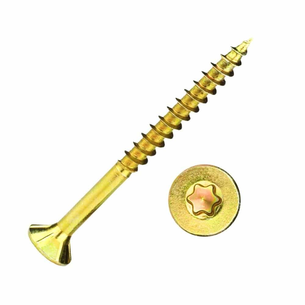 Chipboard screws 6.0 x 45 mm 500 pieces with I-star, countersunk head, partial thread and milling ribs under the head