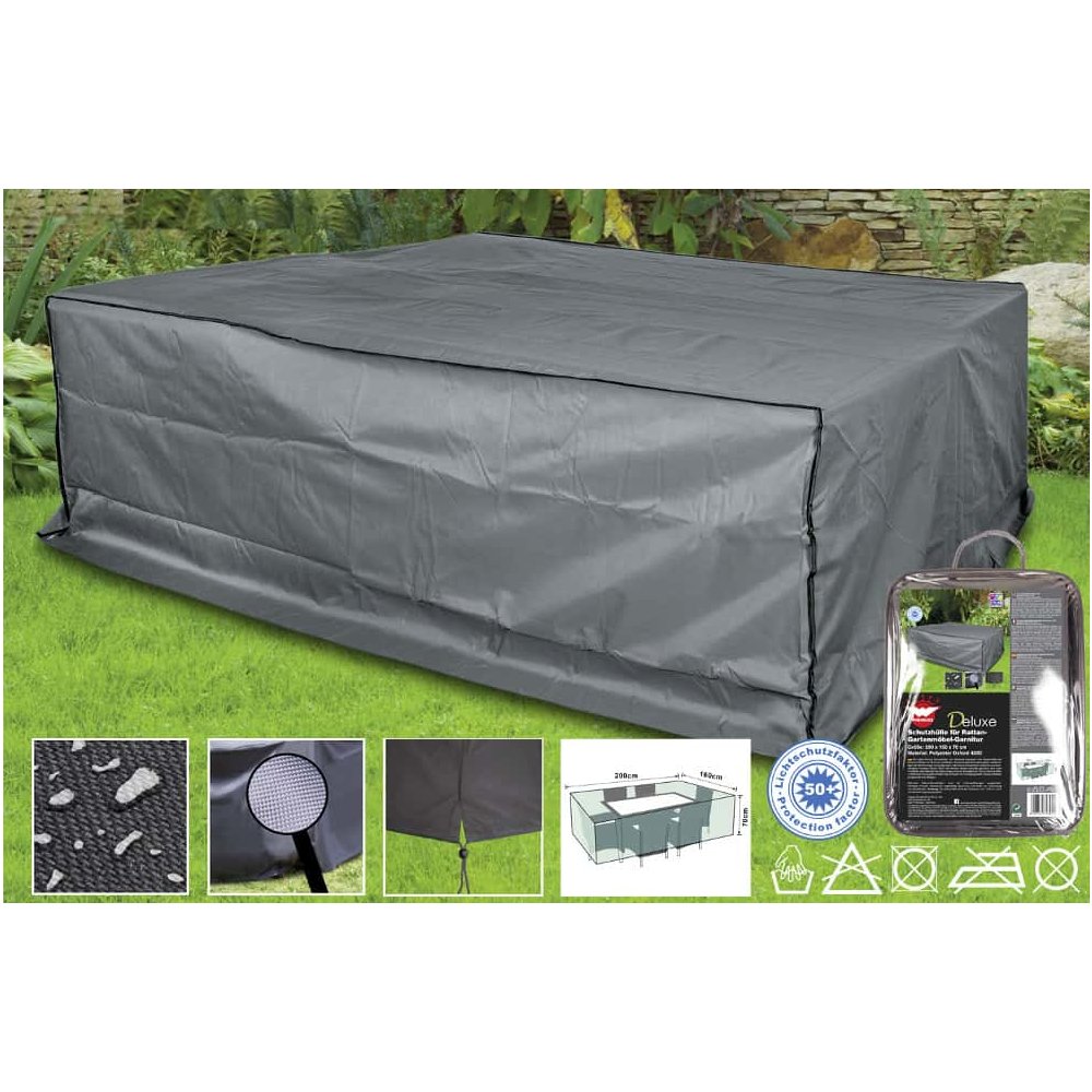 Protective Cover Deluxe Rattan Set, approx. 200x160x70