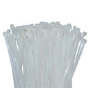 100 Cable Ties 300x3, 6mm Natural (white) PA6.6