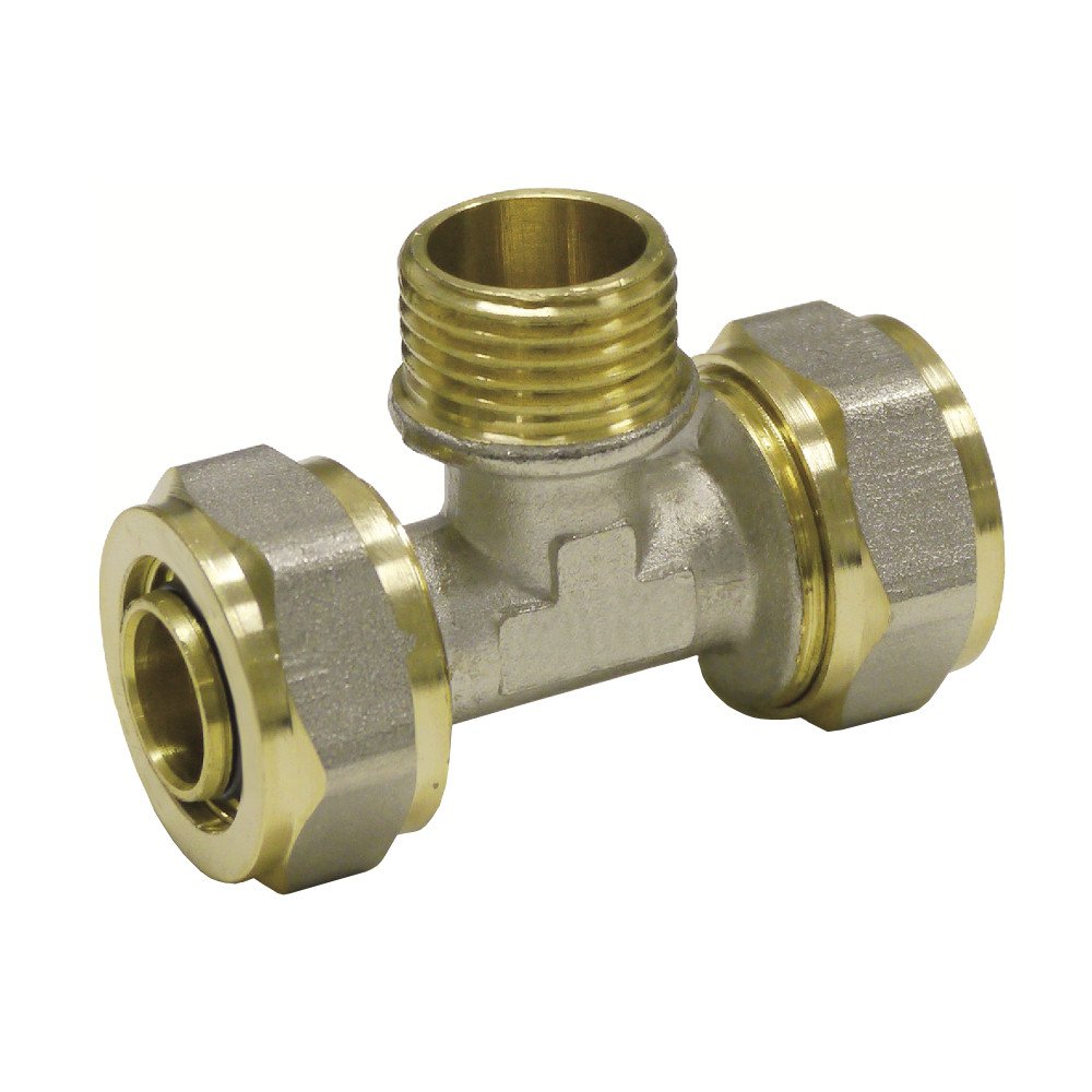 Screw Fitting T-Piece 16 x 2 - 1/2" Male Thread - 16 x 2