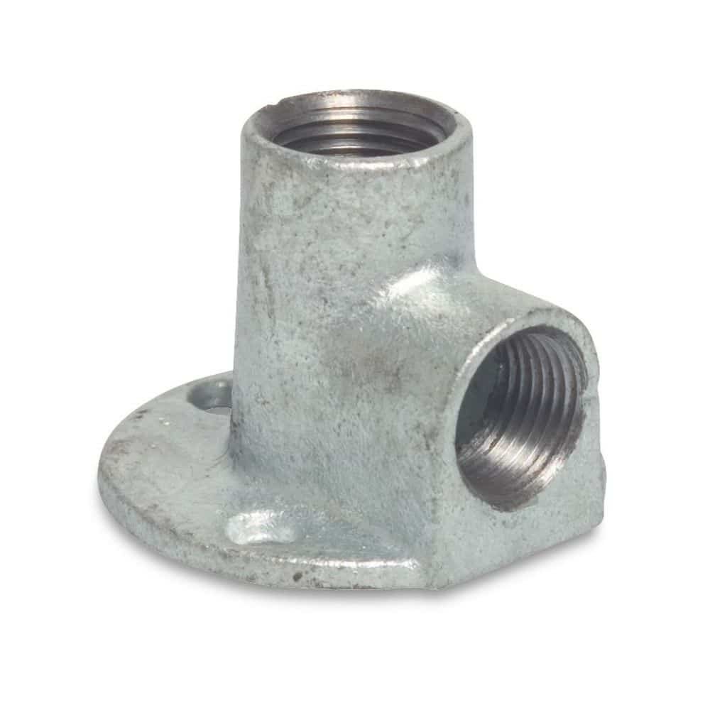 Threaded Fitting Malleable Cast Iron Wall Plate 90° 1/2" Female x 1/2" Female