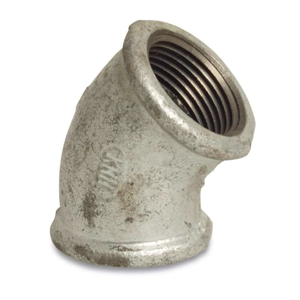 Threaded Fitting Malleable Cast Iron Elbow 45° 1/2" F x 1/2" F