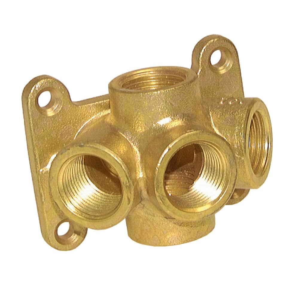 Compressed Air Brass 5-Way Wall Socket 1/2" Female Thread