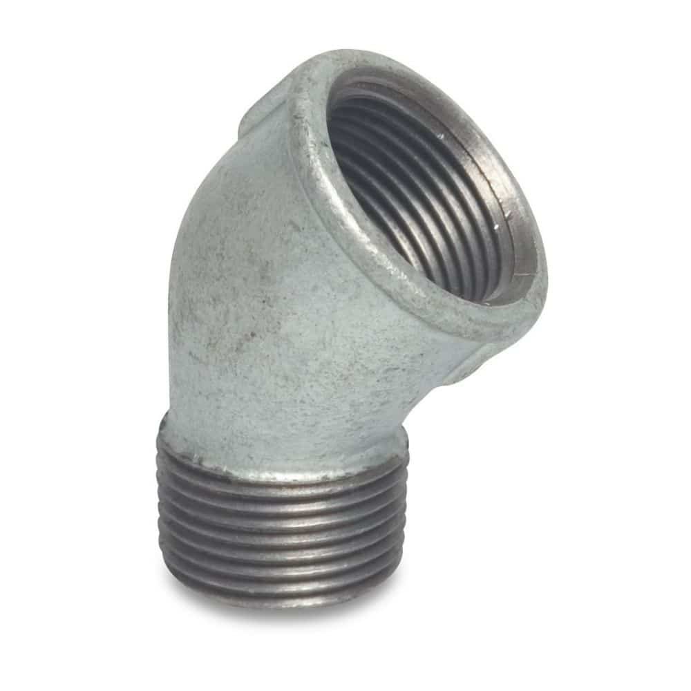 Threaded Fitting Malleable Cast Iron Elbow 45° 1 1/2" Female Thread x 1 1/2" Male Thread