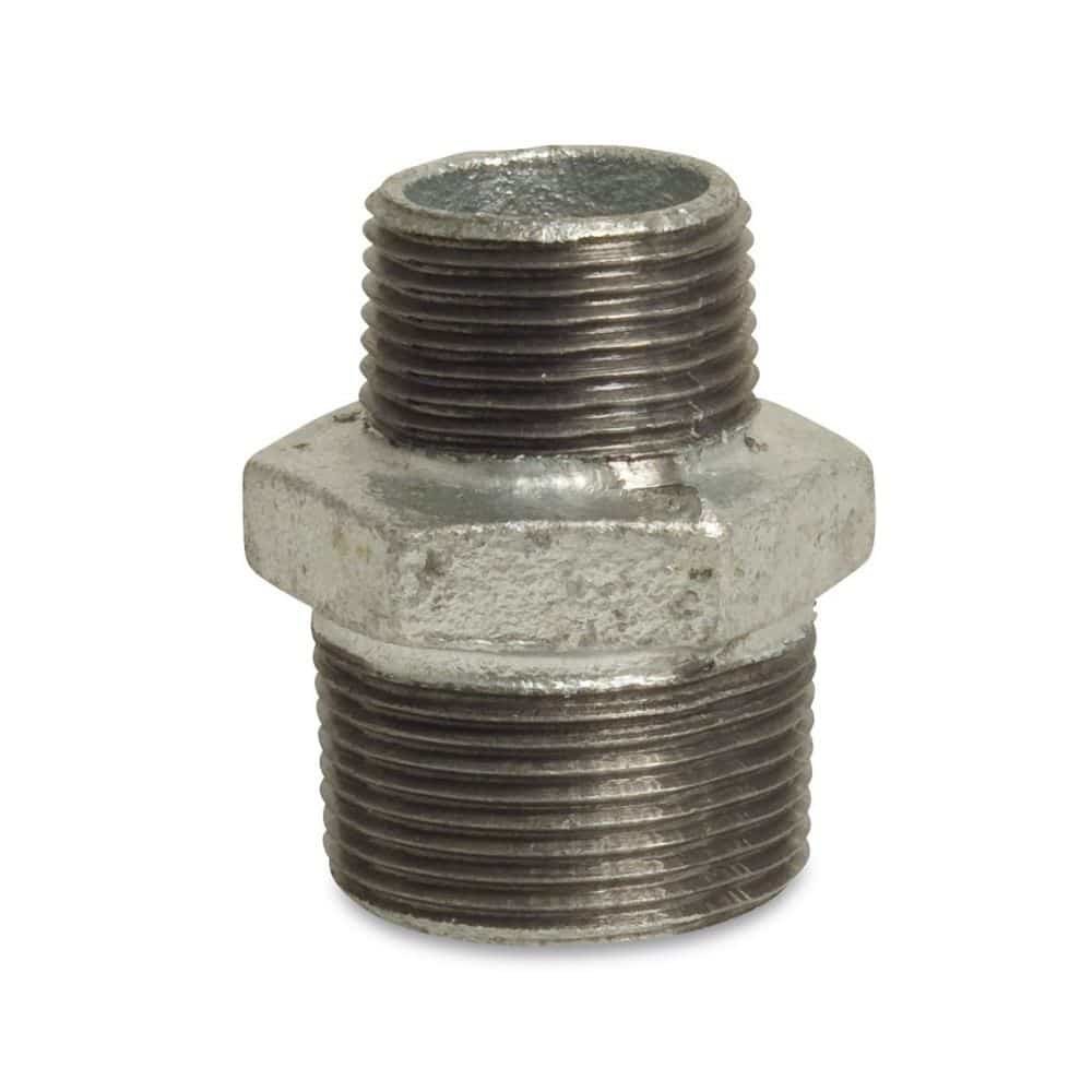 Threaded Fitting Malleable Cast Iron Reducing Nipple 3/4" Male x 1/2" Male