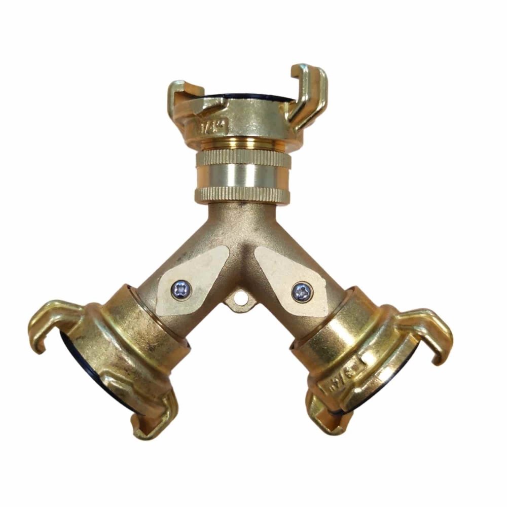 Brass Y Distributor with Shut-off Valve Universal