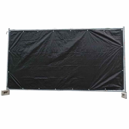 [BONI-140_PE] Construction Fence Tarp 160g/m² Black PE 1.76m x 3.41m