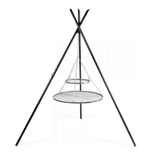 [BONI-C111448] Swing Grill "TIPI" 210 cm + Double Grate 70 cm and 40 cm Stainless Steel