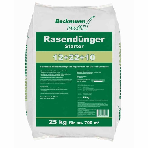 [BONI-67159] 25kg Lawn Fertilizer Starter 12+22+10 Beckmann for approx. 700m²