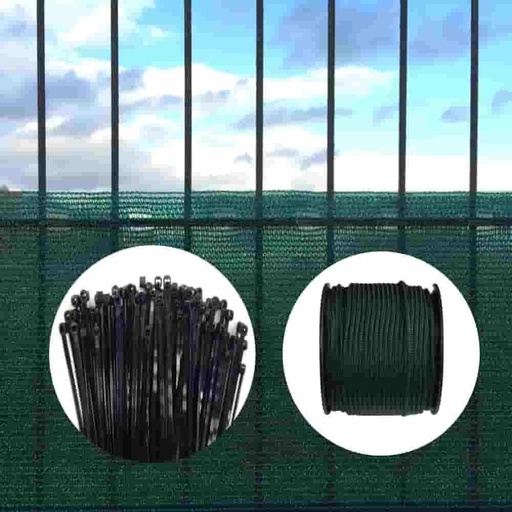 [BONI-42157-26] Wind and Privacy Protection Net incl. Fastening Material 1.5 m Width x 10 Meter Green Cord