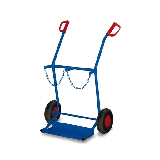 [BONI-fk-1101] Steel Bottle Cart for 2 Steel Bottles with 20L Content Pneumatic Tires 710 x 570 x 1110 mm