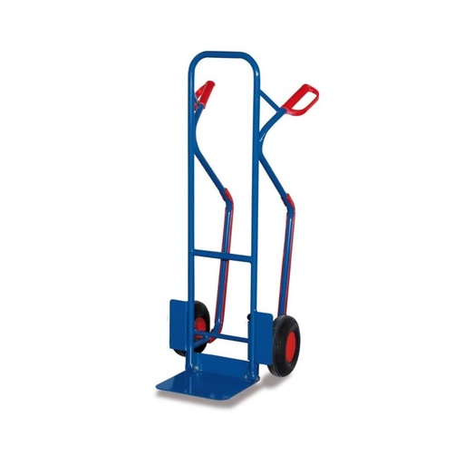 [BONI-sk-710.217] Steel Pipe Hand Truck 200 kg with Folding Shovel Slide Runners Pneumatic Tires 570 x 610 x 1300 mm