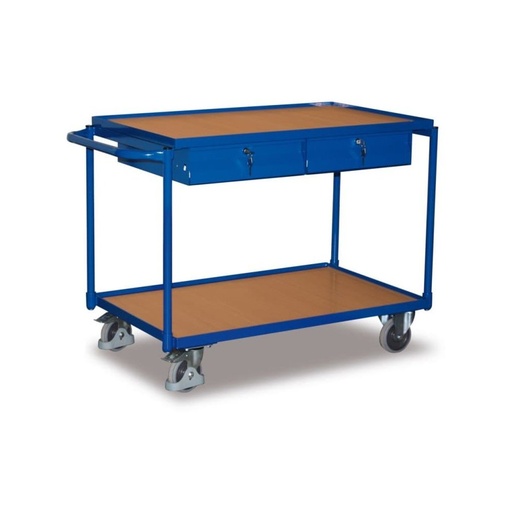 [BONI-sw-600.504] Table cart 250 kg with 2 lockable drawers + EasySTOP