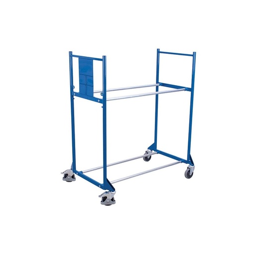 [BONI-sw-646.003] Tire Cart 300 kg with 2 Levels Thermoplastic Rubber Tires 1205 x 780 x 1430 mm