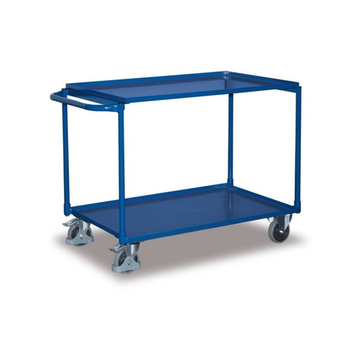 [BONI-sw-600.506] Table Cart with 2 Levels, Trays Screwed, Edge 25 mm + EasySTOP