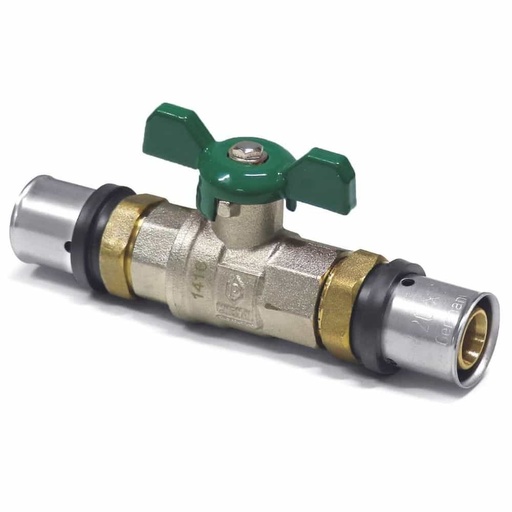 [BONI-P62KU32DK] Press fitting ball valve green wing handle 32 x 3