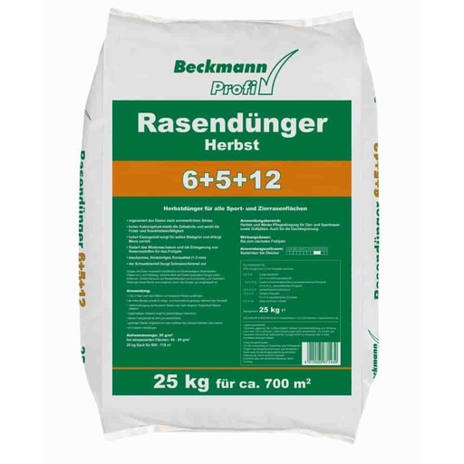 [BONI-boni1021] 25 kg Lawn Fertilizer Autumn Beckmann NPK-6+5+12 for approx. 700m²