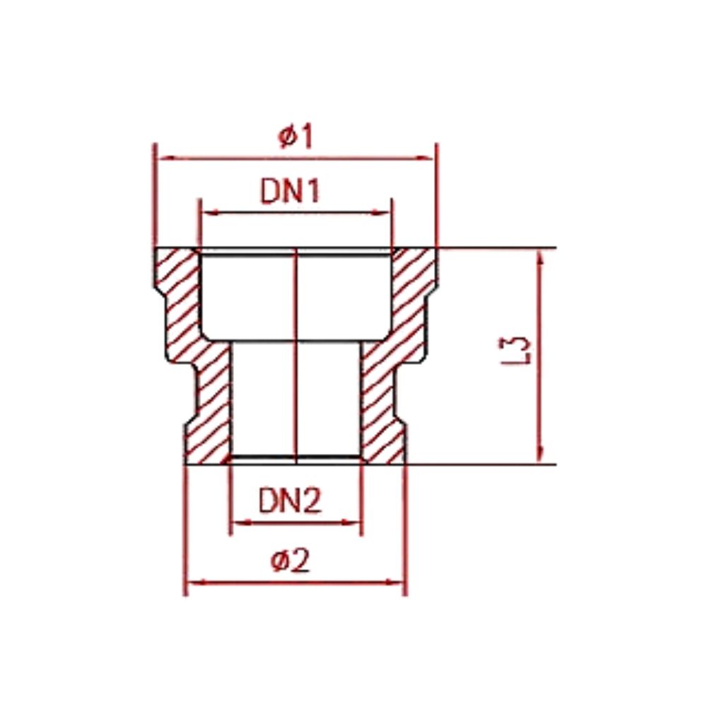 Threaded Fitting Stainless Steel Reducing Coupling 1 1/2" F x 1 1/4" F-1