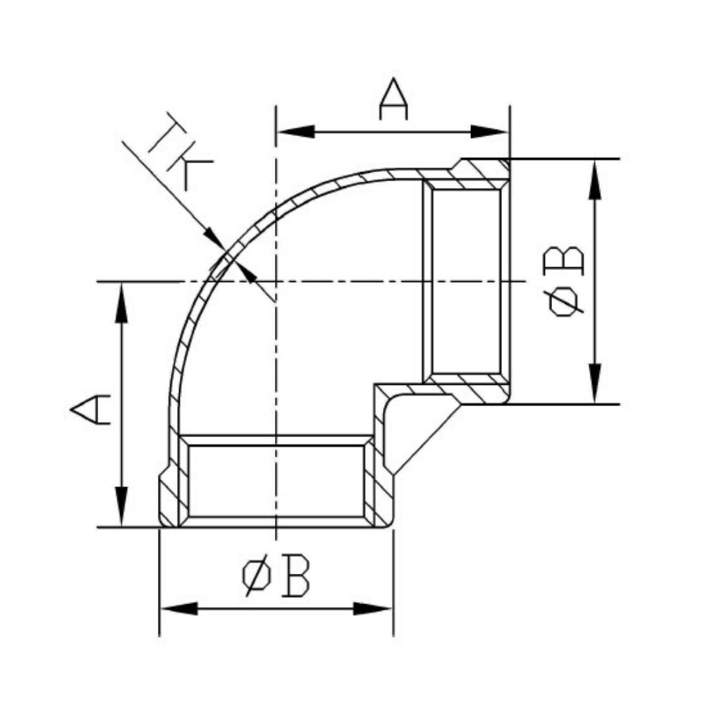 Gewindefitting Edelstahl Kreuzstück 90° 3/8" IG-1