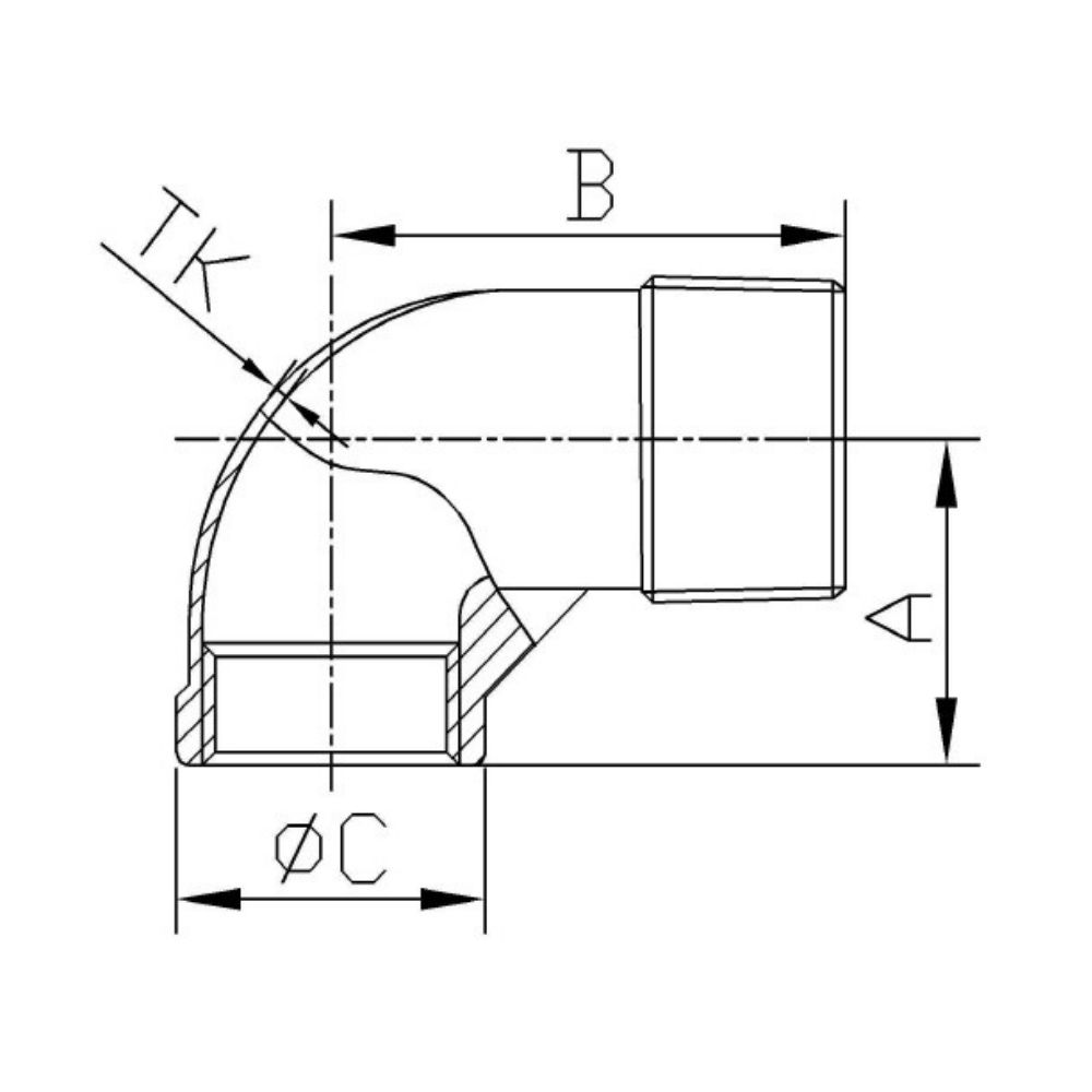 Gewindefitting Edelstahl Kreuzstück 90° 3/8" IG-2