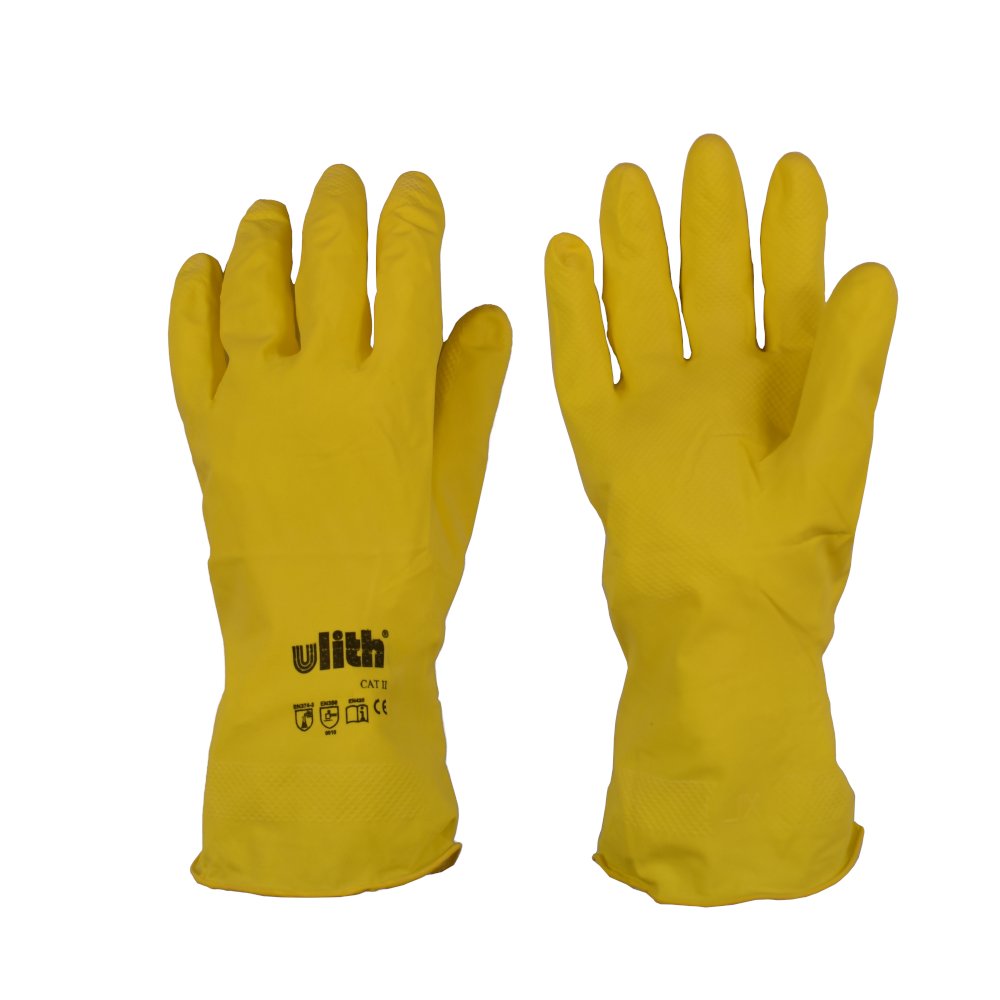 Industrial Gloves Latex Rubber Size L/9 Yellow-1